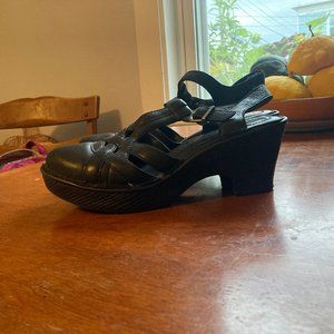 Black Leather Born Mary Jane Pumps Size 8